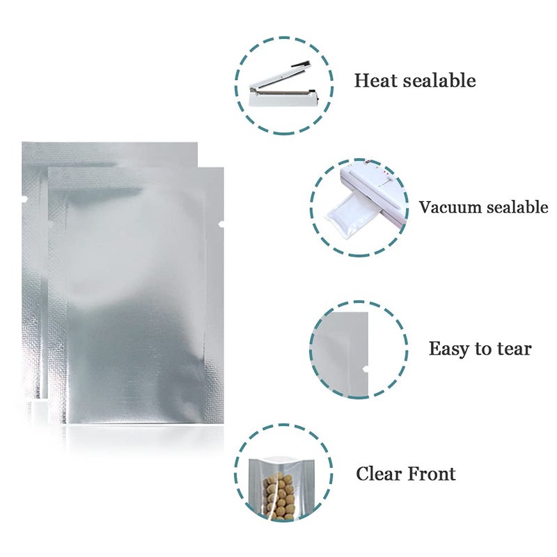 PABCK 2000 Pack 2x2.8 inch (1.6x2.4 inch Inside Size) Clear Front Mylar Heat Seal Pouch Foil Bulk Food Storage Kitchen Packaging Vacuum Wrapping - Image 2